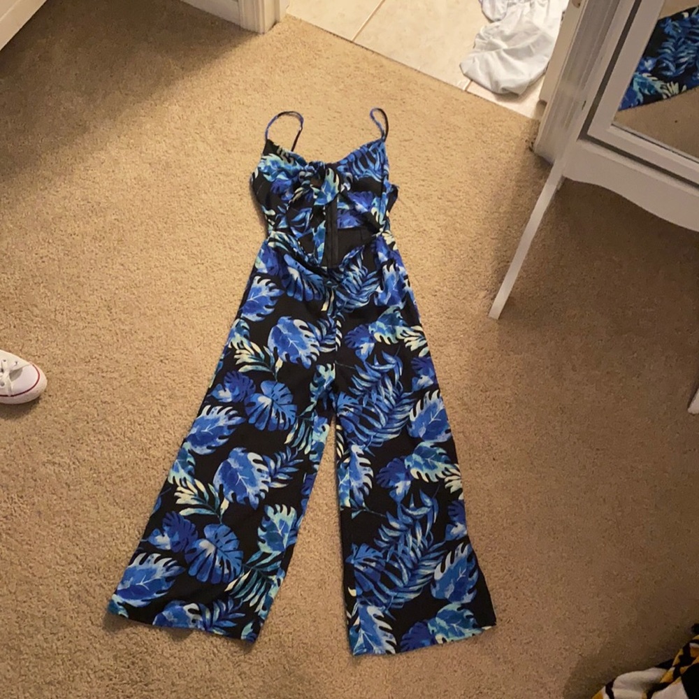 Tropical tie front romper